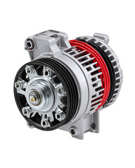 Isolated Car Engine Metal Parts &ndash; Industrial Automotive Technology on White Background