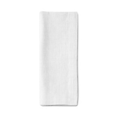 A simple white linen napkin, neatly folded, ideal for dining settings.