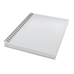 A blank spiral notebook with lined pages, ideal for writing notes or sketches.