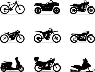 Obraz premium Motocross Rider Jumping Silhouette vector