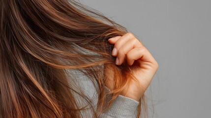 日本人の傷んで乾燥した毛先