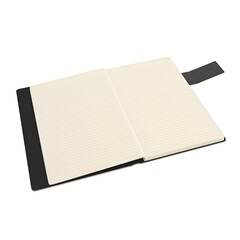 An open notebook with lined pages, ideal for writing notes or journaling.