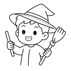 children in halloween costumes illustration