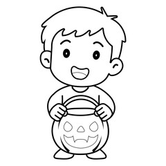 Obraz premium children in halloween costumes illustration