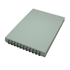 A closed spiral-bound notebook with a plain cover, suitable for writing or sketching.