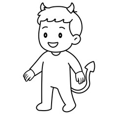 children in halloween costumes illustration