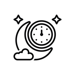 Black line  icon for midnight