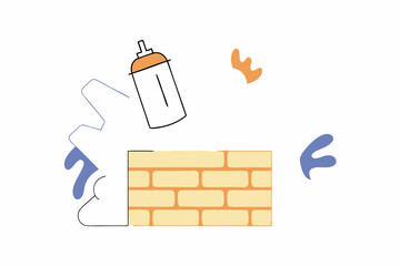 hand drawn spray graffiti