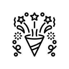 Black line  icon for confetti