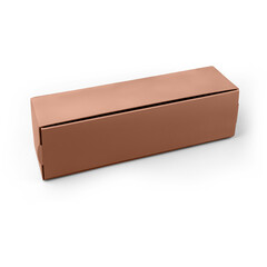 A simple brown rectangular box, likely used for packaging or storage.