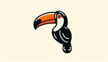 Naklejka premium Pixel Art Toucan Illustration