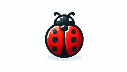 Red Ladybug Pixel Art Illustration on White Background