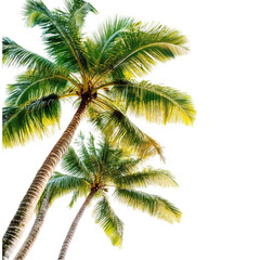 Lush green palm trees tropical paradise summer vacation getaway