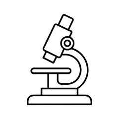 Line Art Microscope Depiction for Science Education Resources Minimalist Medical Instrument Outline Illustration for Study Aid and Symbolism