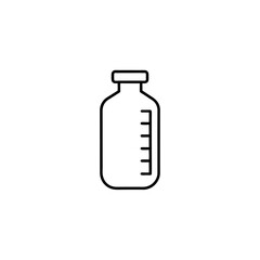 Medical Vial Illustration Depicting Healthcare Treatment Liquid Dosage and Scientific Measurement Indication with Simple Clean Line Art Design