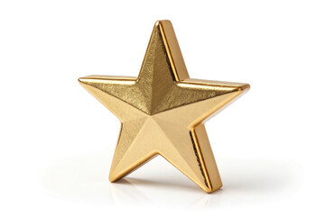 Obraz premium Golden star isolated on white background is a symbol of success and achievement
