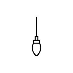 Simple Line Drawing of a Lightbulb Ornament Hanging from a Cord, Ideal for Christmas Decoration Themes and Minimalist Design