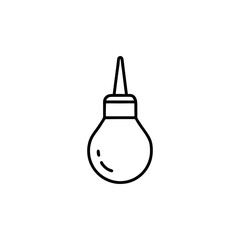 Simple Black and White Enema Bulb Icon Vector Graphic for Medical or Health Related Visuals, Clean Line Art