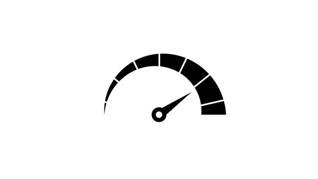A colorful speed miter animation. Digital symbols at the speedo meter. Car speedometer and counter - Speed concept.
