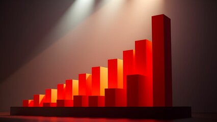 business graph with red 