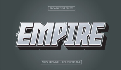 Empire text effect with silver style