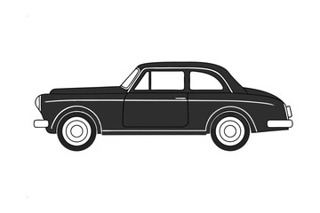 Naklejka premium Vintage Classic Automobile: A sleek, monochrome vintage car showcases timeless design, embodying classic transportation aesthetics and the enduring appeal of automotive history.