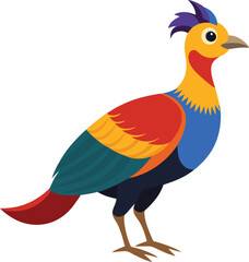 Cute and colorful vector illustration of Himalayan Monal, Vector graphics design of Himalayan monal, Decorative vector art of Himalayan monal