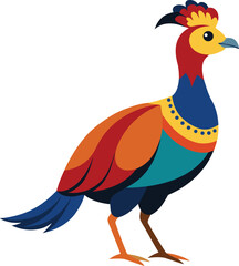 Cute and colorful vector illustration of Himalayan Monal, Vector graphics design of Himalayan monal, Decorative vector art of Himalayan monal