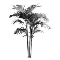 Obraz premium Black and white palm tree graphic design abstract art nature tropical foliage
