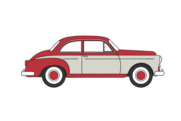 Classic Retro Coupe: A beautifully illustrated, vintage coupe, showcasing iconic design elements from a bygone era, perfectly captures the essence of automotive nostalgia.