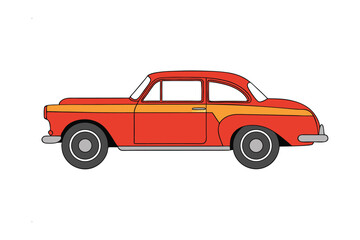 Classic Red Coupe Illustration 