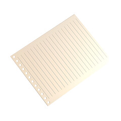 A lined notepad sheet with perforations for easy tearing, designed for note-taking and organization.