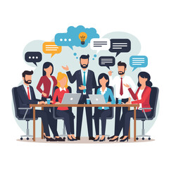 Business meeting concept vector illustration.