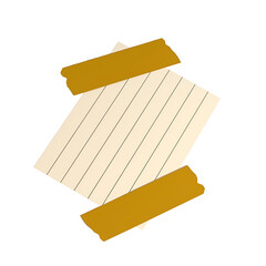 A lined sheet of paper taped to a surface, suitable for notes or messages.