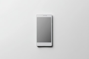 A plain white smartphone on a bright background.