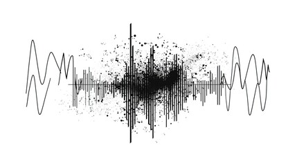 Obraz premium Sound Wave Visualisation with Grunge Effect