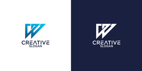 letter w abstract monogram logo vector design