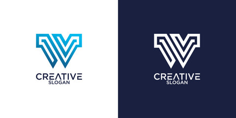 letter w abstract monogram logo vector design