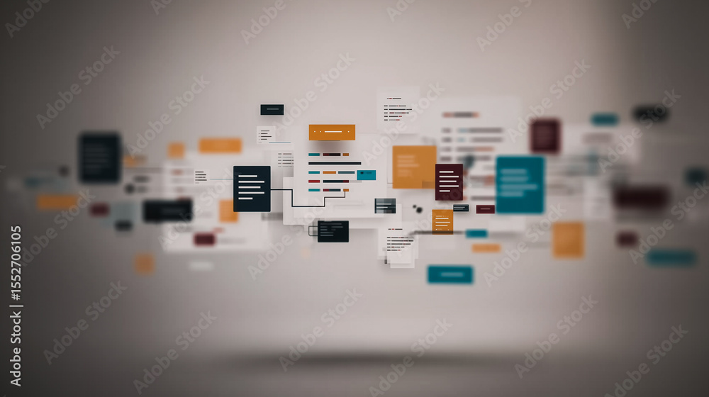 Poster information flow: an abstract representation of complex information, visualized through a dynamic ne
