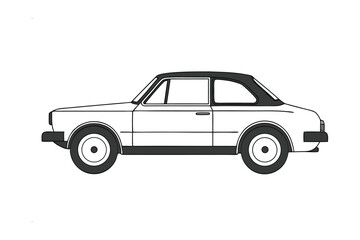 Classic Coupe: A sleek, timeless coupe design with a distinct side view, embodying the essence of automotive elegance and a legacy of classic design.