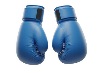 Blue boxing gloves isolated on transparent background