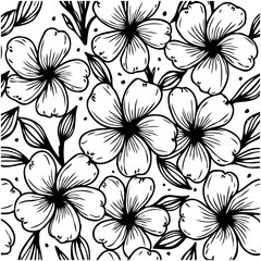Elegant Black and White Floral Pattern Design for Textile or Wallpaper Decoration