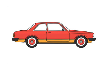 Classic Coupe Illustration: Side profile of a vintage two-door coupe, showcasing its retro design and color scheme.  The car is illustrated in a clean, minimalist style.