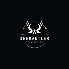 Deer antler logo for hunting and adventure community in nature simple and elegant symbol