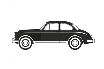 Vintage Black Sedan: A sleek vintage black sedan, evoking classic elegance, stands as a symbol of timeless transportation.