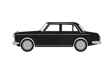 Sleek Sedan Silhouette: An iconic vintage sedan, defined by clean lines and timeless elegance, a symbol of classic automotive design and style.