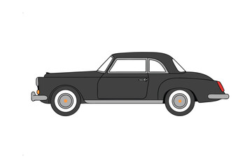 Obraz premium Vintage Classic Car Illustration: An elegant illustration of a classic black car. A stylish representation of timeless automobile design. Perfect for classic car enthusiasts.