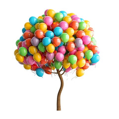 Colorful balloon tree whimsical art festive celebration joy happiness