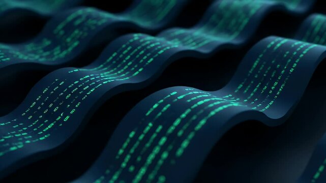 Abstract digital code ribbons