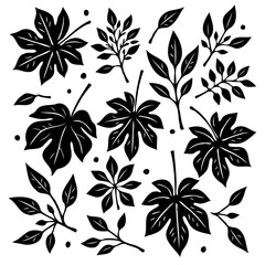 Silhouette Leaves Illustration: Botanical Elements for Nature-Inspired Designs